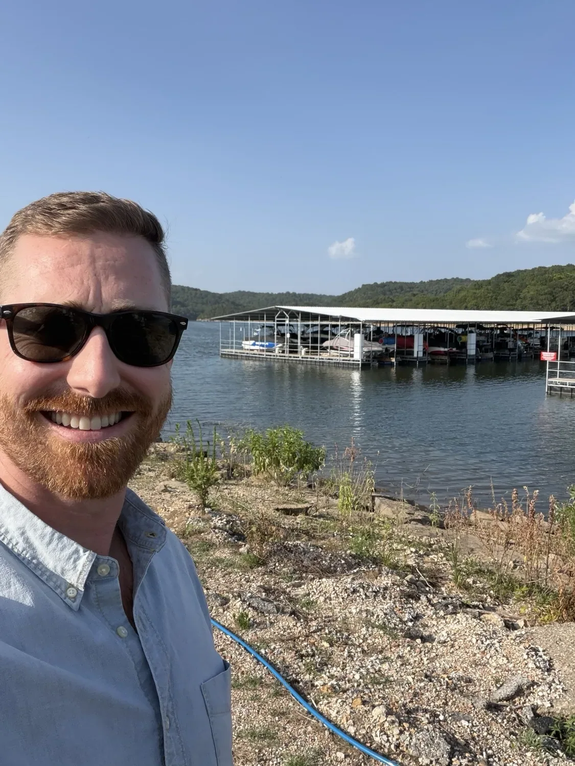 Chad Duncan visiting an inland marina
